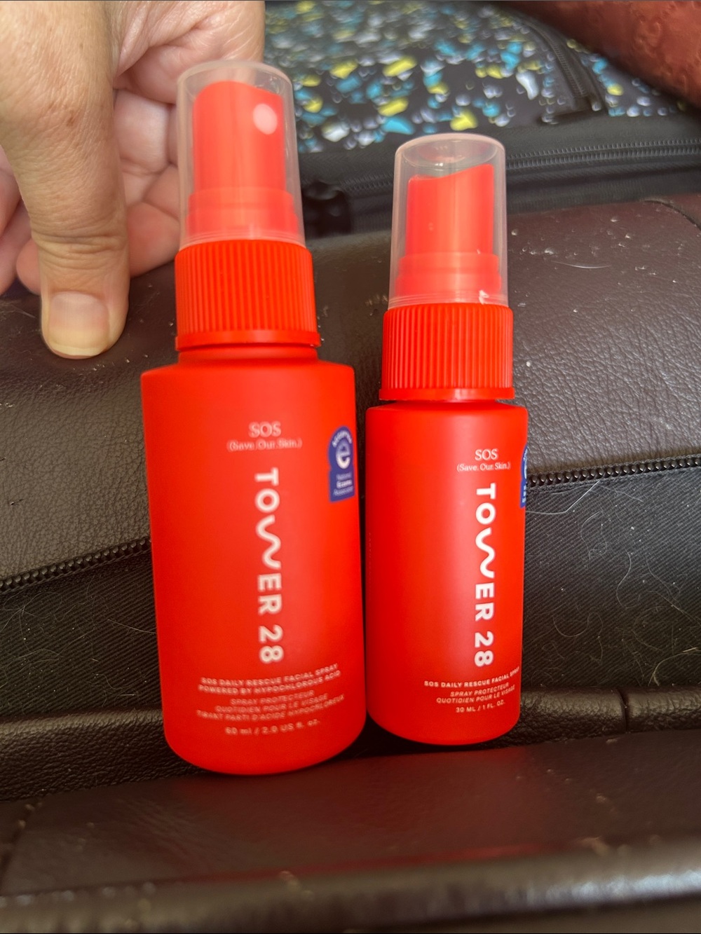 Tower 28 SOS Daily Rescue Facial Spray in bright red duo